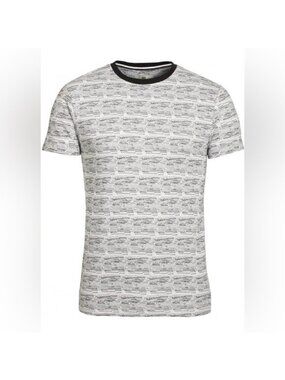 BELLFIELD Men’s Hewitt Jacquard Print T-Shirt White gray and black size large
